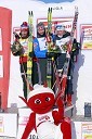 2. mesto: Marit Bjoergen, Norveška, 1. mesto: Justyna Kowalczyk, Poljska in 3. mesto: Anna Haag, Švedska