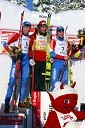 2. mesto: Aleksander Legkov, Rusija, 1. mesto: Petter Northug, Norveška in 3. mesto: Maksim Vjalegžanin, Rusija