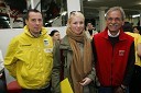 Andrej Jereb, voznik rallyja, Nina Vidovič, novinarka Pop Tv in Brane Kuzmič, legenda slovenskega relija in inštruktor varne vožnje