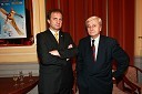 Ivan Simič, predsednik Nogometne zveze Slovenije in Rudi Turk, dr. med. in nekdanji predsednik kluba NK Maribor