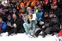 Tina Maze, smučarka (Slovenija), drugouvrščena na slalomu za 46. Zlato lisico (v sredini)