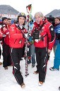 Marcel Hirscher, smučar (Avstrija) in zmagovalec veleslaloma za 49. Pokal Vitranc ter Robert Brunner, trener avstrijske smučarske reprezentance