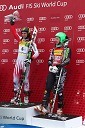 Marcel Hirscher, smučar (Avstrija) in zmagovalec veleslaloma za 49. Pokal Vitranc ter Ted Ligety, smučar (ZDA), tretjeuvrščeni na veleslalomu za 49. Pokal Vitranc