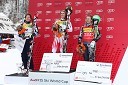 Kjetil Jansrud, smučar (Norveška), drugouvrščeni na veleslalomu za 49. Pokal Vitranc, Marcel Hirscher, smučar (Avstrija) in zmagovalec veleslaloma za 49. Pokal Vitranc ter Ted Ligety, smučar (ZDA), tretjeuvrščeni na veleslalomu za 49. Pokal Vitranc