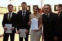 Mark Zupančič, Rok Hrženjak in Romina Znoj, dobitniki štipendije ter Vladimir Pezdirc, predsednik Rotary kluba Ljubljana