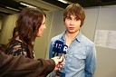 ..., novinarka in Alexander Rybak, zmagovalec tekmovanja za Pesem Evrovizije 2009