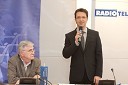 Petar Radović, odgovorni urednik razvedrilnega programa RTV Slovenija in Andrej Hofer, povezovalec prireditve