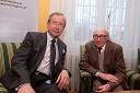 Dr. Erwin Kubesch, avstrijski veleposlanik v Sloveniji in Boris Pahor, tržaški pisatelj