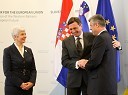 Jadranka Kosor, predsednica vlade Republike Hrvaške, Borut Pahor, predsednik vlade Republike Slovenije in Hasim Thaci, predsednik vlade Republike Kosovo