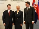 Nikola Gruevski, predsednik Makedonije, Jadranka Kosor, predsednica vlade Republike Hrvaške in Borut Pahor, predsednik vlade Republike Slovenije