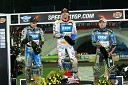 Jaroslaw Hampel (Poljska), Jason Crump (Avstralija) in Emil Sayfutdinov (Rusija)