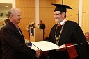 Mag. Branko Ažman, dobitnik Bronastega znaka UM za leto 2009 in prof. dr. Ivan Rozman, rektor Univerze v Mariboru