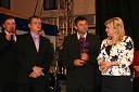 Martin Pečarič, predsednik Društva vinogradnikov Metlika, Jože Prus, dobitnik priznanja šampion Vinske vigredi 2010 in Renata Brunskole, županja občine Metlika