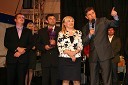 Martin Pečarič, predsednik Društva vinogradnikov Metlika, Jože Prus, dobitnik priznanja šampion Vinske vigredi 2010, Renata Brunskole, županja občine Metlika in Borut Pahor, predsednik vlade Republike Slovenije