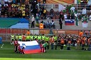 Slovenska zastava na Stadionu Petra Mokabeja, Polokwane in slovenski navijači
