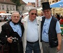 Smiljan Pušenjak, fotografska legenda ter Jože Pogačnik, režiser in Žarko Petan, najstarejša člana prve generacije Ezlek iz leta 1948