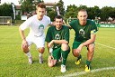 Valter Birsa, nogometaš, Marko Potrč, moderator na Radio 1 in Tim Matavž, nogometaš