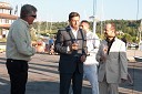 Marjan Matevljič, kapetan Marine Portorož in Borut Pahor, predsednik vlade Republike Slovenije in Andrej Marčič, Vanga Yachts