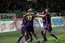 Veselje nogometašev NK Maribor ob zadetku