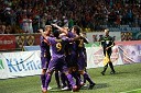 Veselje nogometašev NK Maribor ob zadetku