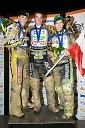 Przemyslaw Pawlicki (Poljska), 2. mesto, Denis Andersson (Švedska), 1. mesto in Patryk Dudek (Poljska), 3. mesto