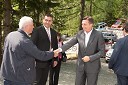 Saša Geržina, predsednik društva Slovenija Rusija, Jure Žerjav, župan Kranjske Gore in Borut Pahor, predsednik vlade Republike Slovenije