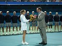 Ana Čakvetadze, teniška igralka in Andrej Bizjak, direktor turnirja Banka Koper Slovenia Open