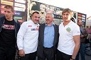 Dejan Zavec, svetovni prvak v velterski kategoriji po verziji IBF, ... in Dirk Dzemski, trener Dejana Zavca