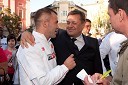 Dejan Zavec, svetovni prvak v velterski kategoriji po verziji IBF in Zoran Jankovič, župan Mestne občine Ljubljana