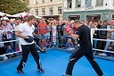 Dirk Dzemski, trener Dejana Zavca in Denis Simčič, slovenski boksar