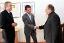 Aleš Zalar, minister za pravosodje, Tomaž Orešič, kandidat za župana Mestne občine Maribor in dr. Marjan Toš, Sinagoga Maribor