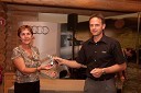 Irena Jakopič, zmagovalka Audi Ladies Cup 2010 in Franci Bolta, direktor avtomobilske znamke Audi pri Porsche Slovenija