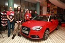 Franci Bolta, direktor znamke Audi pri podjetju Porsche Slovenija d.o.o., Samo Pagon, vodja marketinga znamke Audi pri podjetju Porsche Slovenija d.o.o. in člani skupine Torpedo