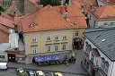 Pogled na Maribor iz zvonika Stolne cerkve. Restavracija Toti Rotovž, Slomškov trg Maribor