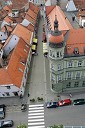 Pogled na Maribor iz zvonika Stolne cerkve. Poštna ulica, Maribor