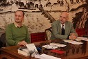 Sreten Ugričić, filozof, književnik in direktor Narodne biblioteke Srbije ter Marjan Pungartnik, predsednik društva Mariborska literarna družba