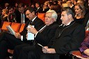 Borut Pahor, predsednik Vlade Republike Slovenije, Milan Kučan, nekdanji predsednik Republike Slovenije in Geza Erniša, evangeličanski škof