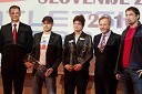 	Igor Lukšič, minister za šolstvo in šport, Boštjan Buč, tekač čez zapreke, Martina Ratej, metalka kopja, Peter Kukovica, predsednik Atletske zveze Slovenije in Primož Kozmus, metalec kladiva