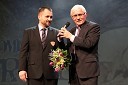 Dejan Vedlin, moderator Radia City in voditelj prireditve ter Tomislav Prosen, legenda mariborskega nogometa