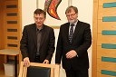 Prof. dr. Danijel Rebolj, novo izvoljeni rektor Univerze v Mariboru in prof. dr. Ivan Rozman, rektor Univerze v Mariboru