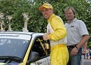 Andrej Jereb, voznik rallyja in Marko Škriba, vodja blagovne znamke Škoda v Sloveniji