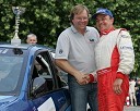 Marko Škriba, vodja avtomobilske znamke Škoda v Sloveniji in Darko Peljhan, voznik rallyja