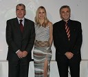 Boris Perko, predsednik AMZS, Živa Vadnov, Miss Slovenije 2004 in Peter Verbič, predsednik strokovnega sveta za šport pri AMZS