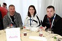 Tomaž Baumkircher, Tjaša Garin, vodja prodaje znamke Audi za Slovenijo pri Porsche Slovenija d.o.o. in Robert Štok, vodja prodaje Porsche Koper