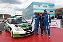 Škoda Fabia S2000, Aleks Humar, voznik rallyja, Simona Podlipny, marketing Porsche Slovenija in Darko Lah, voznik rallyja