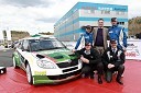 Škoda Fabia S2000, Aleks Humar, voznik rallyja,Petr Podlipny, direktor znamke Škoda pri Porsche Slovenija d.o.o., Darko Lah, voznik rallyja, David Bartol, Target Motorsport in 	Alen Vuk, Target Motorsport