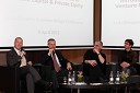 Davor Jakulin, direktor podjetja Atech, Laszlo Czirjak, iEurope, Jerry Colonna in Boštjan Špetič, direktor podjetja Zemanta