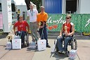 Marko Sever, 1. mesto, ..., Edo Jaše, 2. mesto, Stano Novak, 3. mesto v kategoriji paraplegiki 21 km