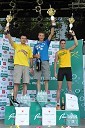 Anton Kosmač, 1. mesto, Riko Novak, 2. mesto, Tadej Kaluža, 3. mesto v kategoriji polmaratonci