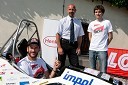 Marc Coma, zmagovalec Rally Dakar, dr. Niko Samec, profesor na fakulteti za strojništvo in Dino Florjančič, študent FS MB in vodja projekta Formula Student 
